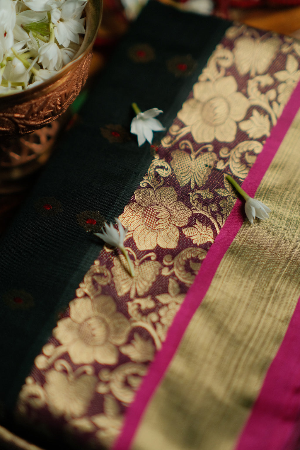 Black and Gold Zaributa Saree