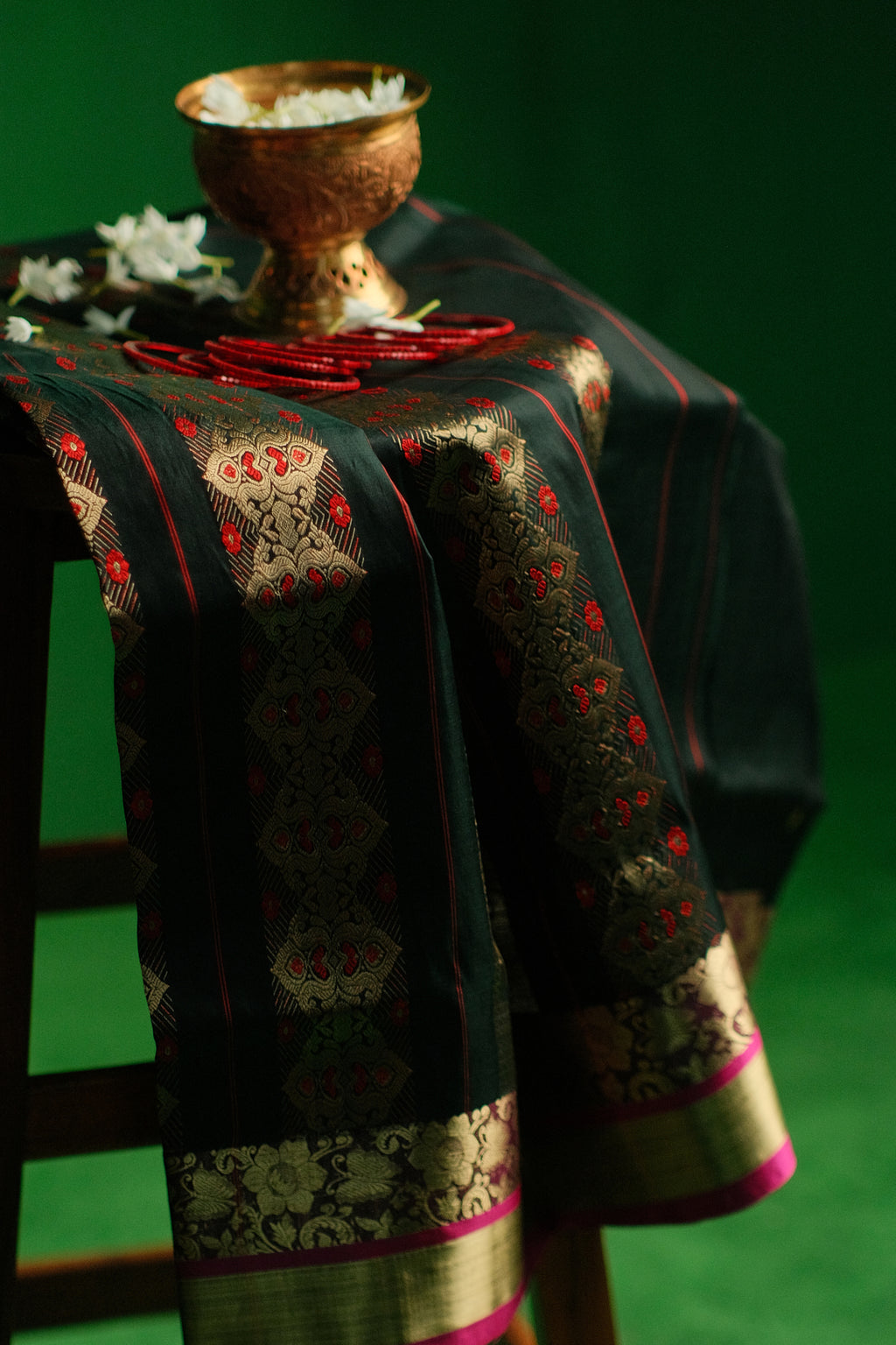 Black and Gold Zaributa Saree