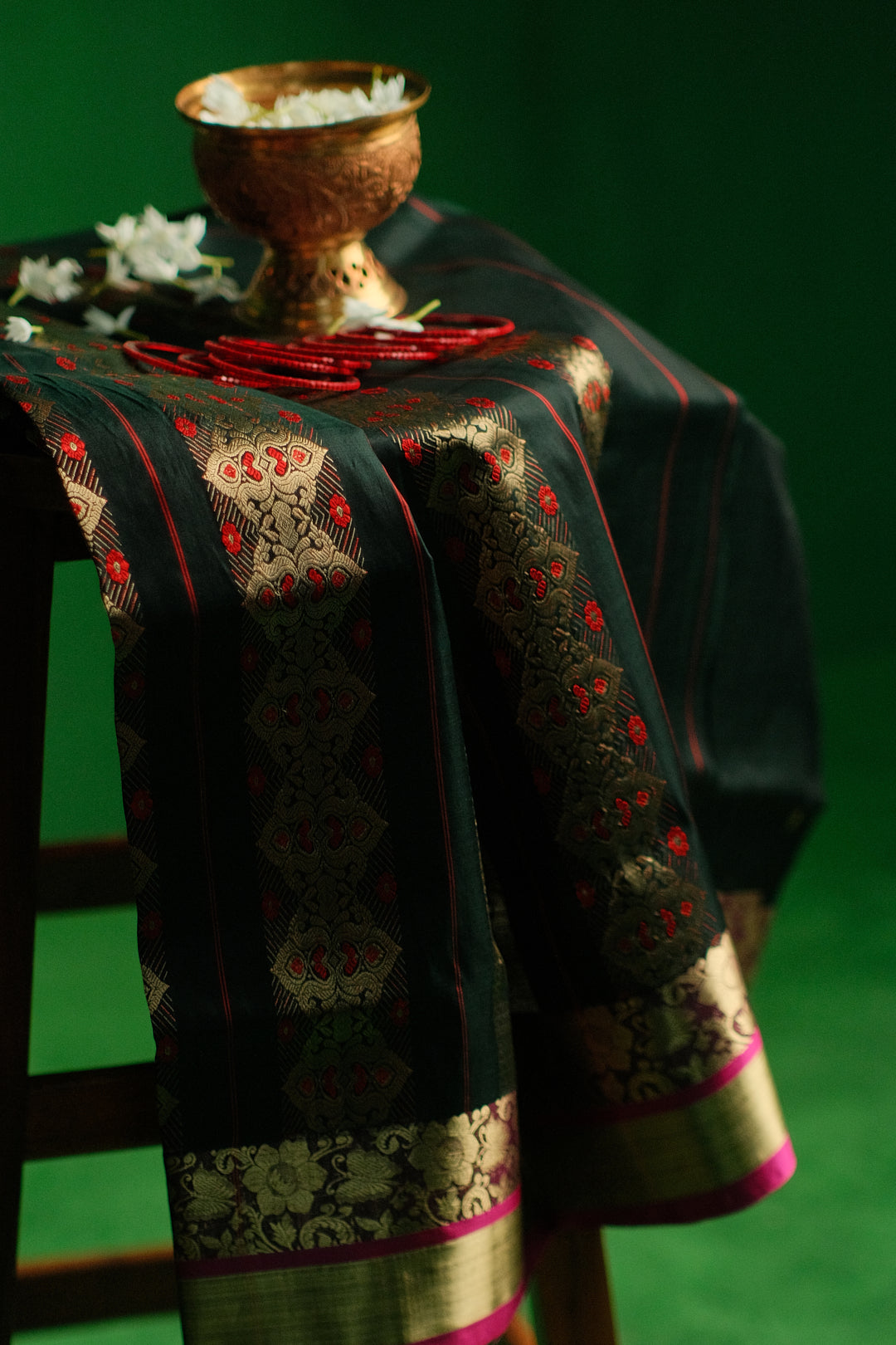 Black and Gold Zaributa Saree