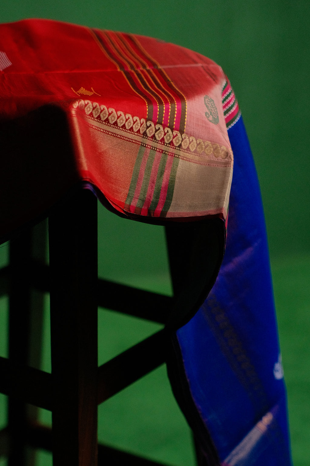 Red and Purple Mangalgiri Saree