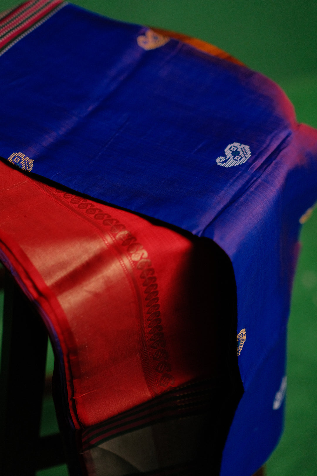 Red and Purple Mangalgiri Saree