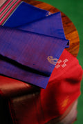 Red and Purple Mangalgiri Saree
