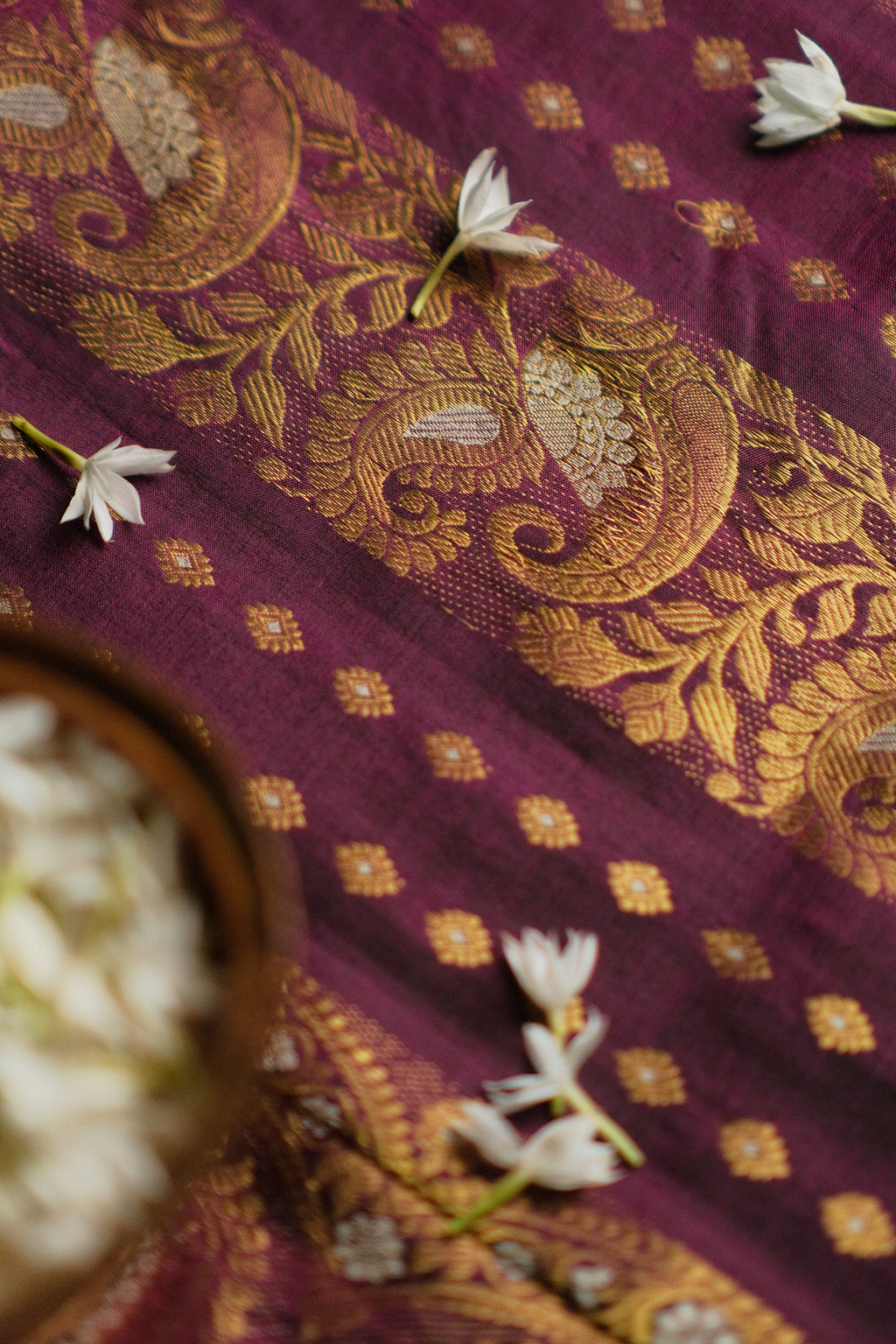 Gold Zari Buta Saree