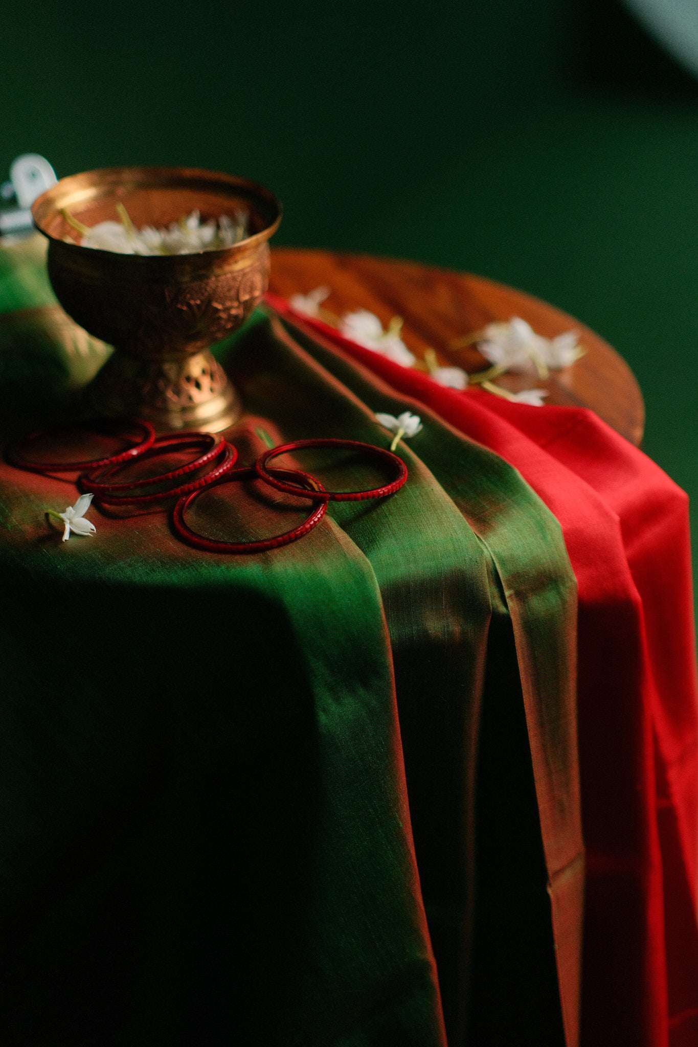 Red Green Judipar Saree