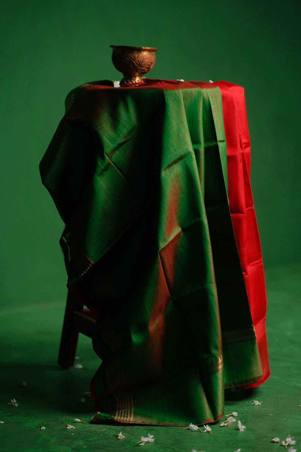 Red Green Judipar Saree