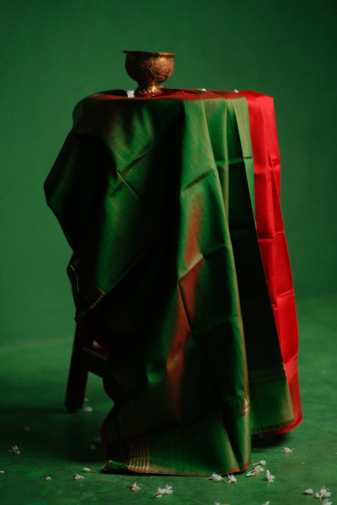 Red Green Judipar Saree