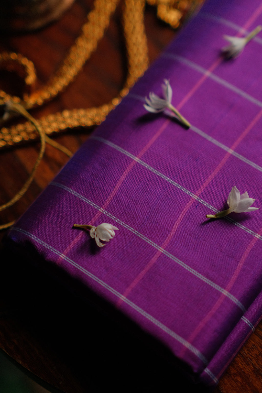 Purple Green Garad Silk Saree
