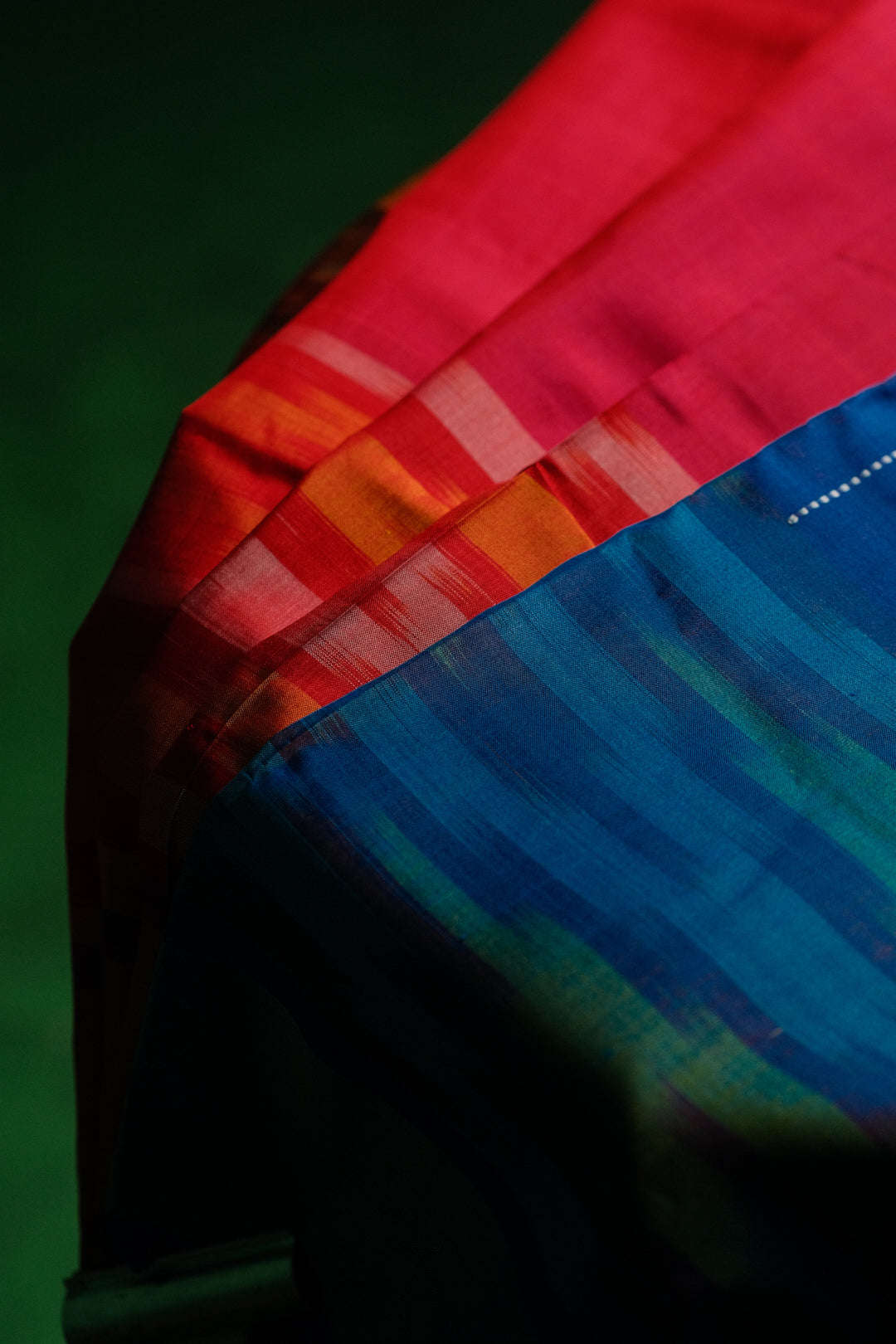 Blue and Red Mangalgiri Saree