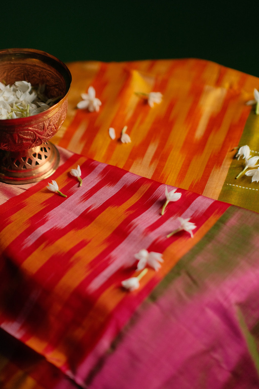 Green and Pink Garad Silk